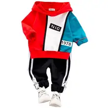 Комплект одежды для маленьких детей 2, 3, 4, 5, 6 лет, комплект одежды для маленьких мальчиков, модный спортивный костюм, свитер детские толстовки с капюшоном и штаны комплект из 2 предметов