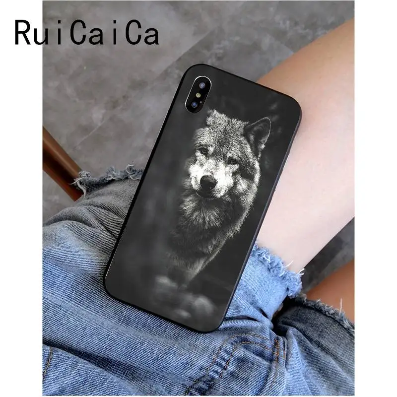 A3 RuiCaiCa черный мягкий чехол для телефона с крутым волком для iPhone 8 7 6 6S Plus X XS MAX 5 5S SE XR 11 11pro 11promax - Цвет: A3