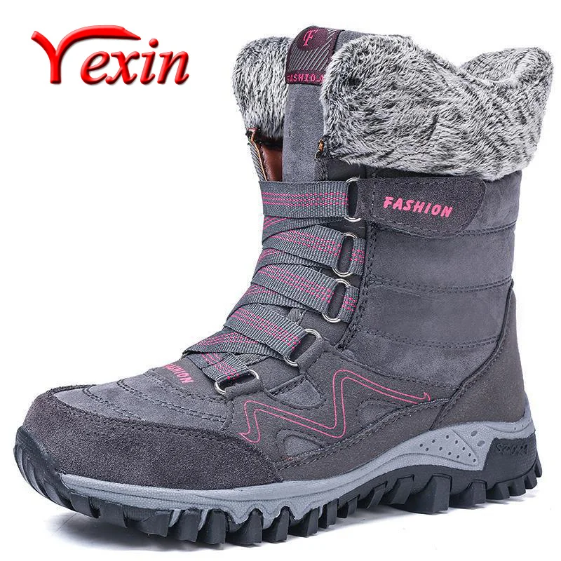 2020 Новое поступление модные замшевые кожаные женские зимние сапоги теплые