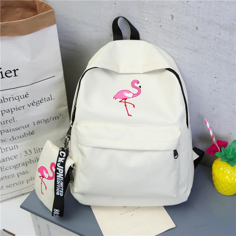 Girls School Bags Children Backpacks Student Bags Large Capacity Fashion Flamingo Print Canvas Backpack for Teenage Girls Bags - Image 5
