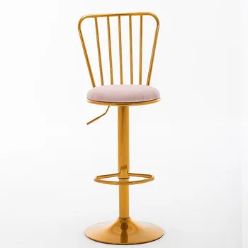 

Nordic bar chair swivel lift back simple net red light luxury home high stool