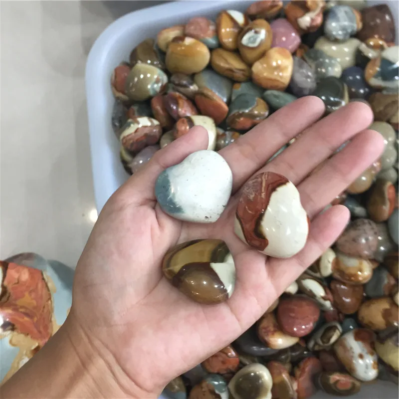 1 шт. натуральная Океаническая яшма в форме сердца морской Агат сердце драгоценные камни украшение счастливые драгоценные камни натуральный
