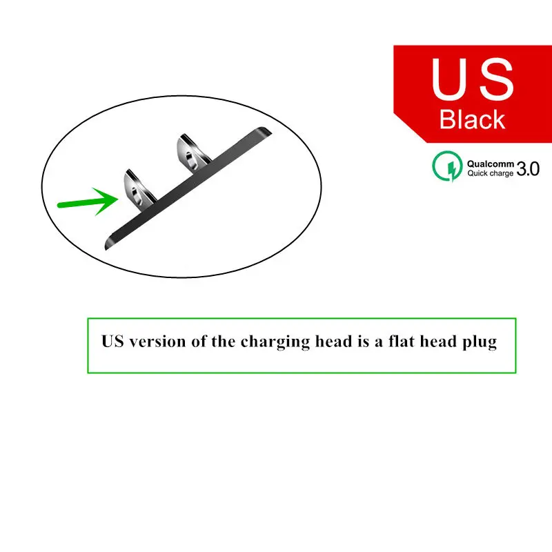 US version black Быстрая зарядка 3,0 USB зарядное устройство настенное зарядное устройство для мобильного телефона для iPhone X 7 8 11 iPad Xiaomi Mi 9 Планшет iPad EU US QC Быстрая зарядка - Цвет: US version black