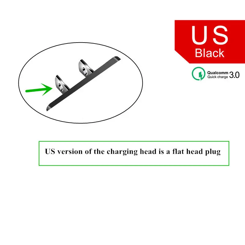 Быстрая зарядка 3,0 USB зарядное устройство настенное зарядное устройство для мобильного телефона для iPhone X 7 8 11 iPad Xiaomi Mi 9 Планшет iPad EU US QC Быстрая зарядка - Цвет: US version  black