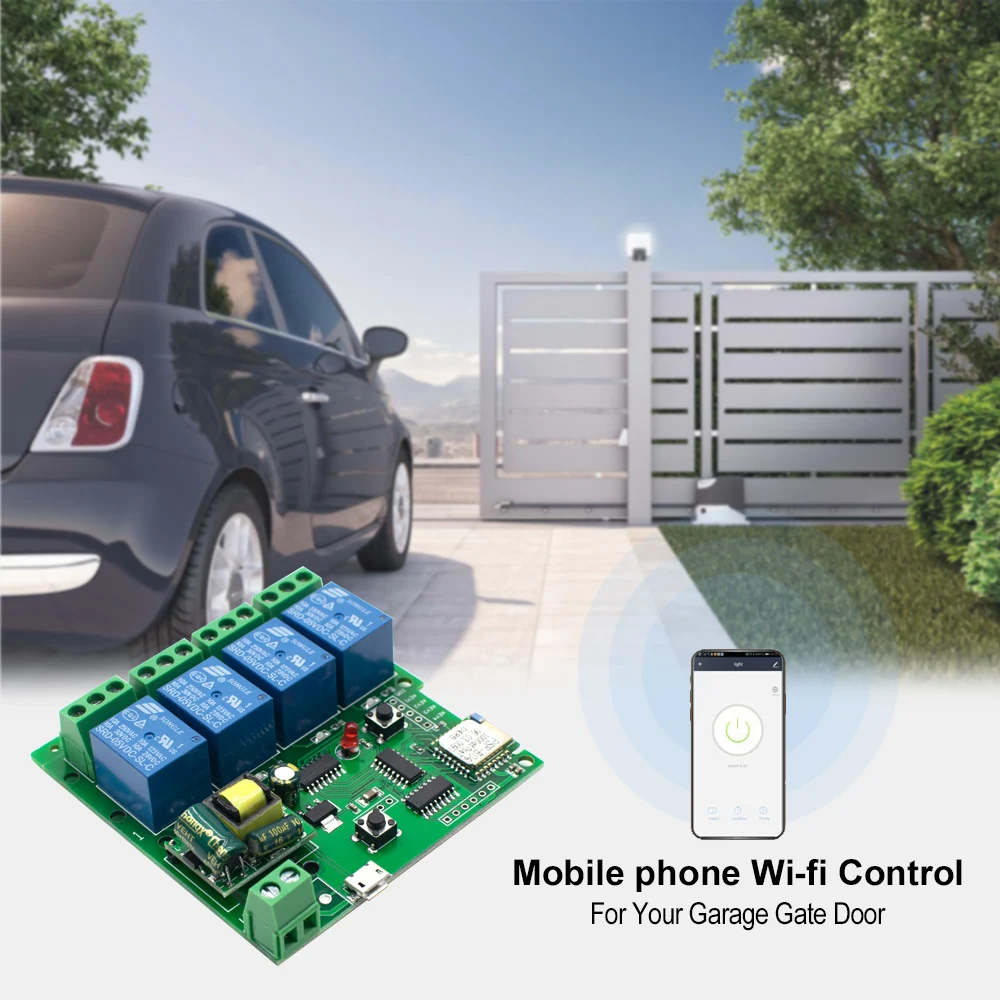 

eWeLink wifi switch DC 5V 12v 24v 32v AC 220V Inching/Self-Locking wireless Relay module Smart home Automation for Door access