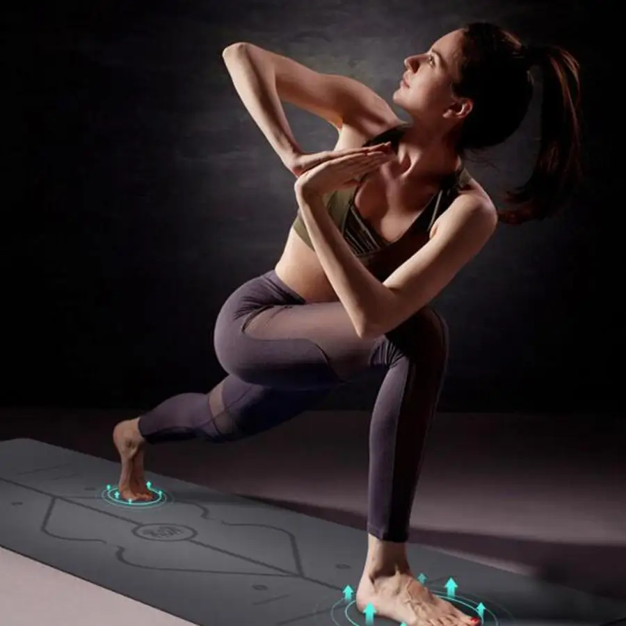 

4mm Environmental Natural Rubber Yoga Mat With Position Line for Women Top Quality Fitness Gym Cushion Bag