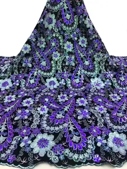 

Exclusive Embroidery Korea Velvet Lace With Full Sequins Luxury French Nigeria Velvet Lace Fabric For Wedding 5 Yards