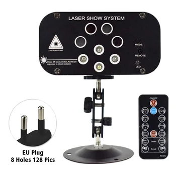 

Easy Install Music Sound Activated DJ Light Show Projector Iron Disco Lighting System Bar Party With Handle Gift Remote Control