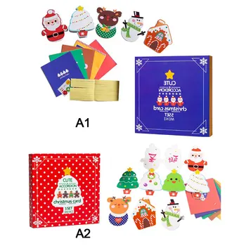 

Mini Santa Claus Merry Christmas Tree Paper Greeting Postcards Wishes Craft DIY Kids Festival Greet Cards High Quality