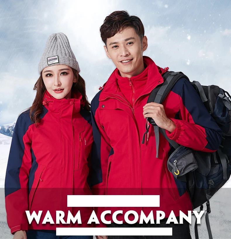 3 In 1 Outdoor Hiking Jacket Women Men Camping Tourism Trekking Climbing Waterproof Outdoor Jackets Female Spring Sports Jackets