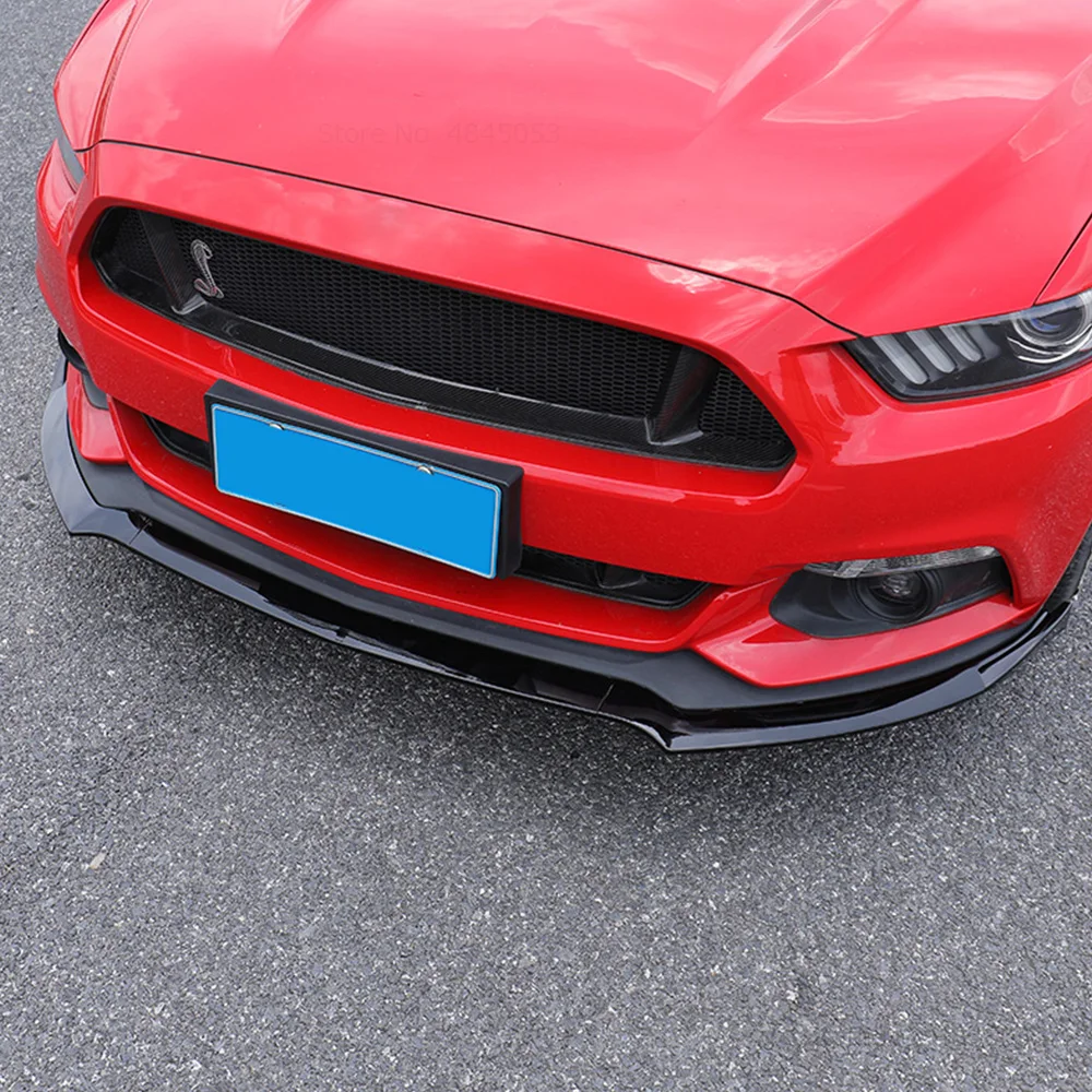 Подходит для Ford Mustang углеродное волокно передний бампер для губ подбородок спойлер разветвители диффузор наборы для тела Защитная крышка 3 шт