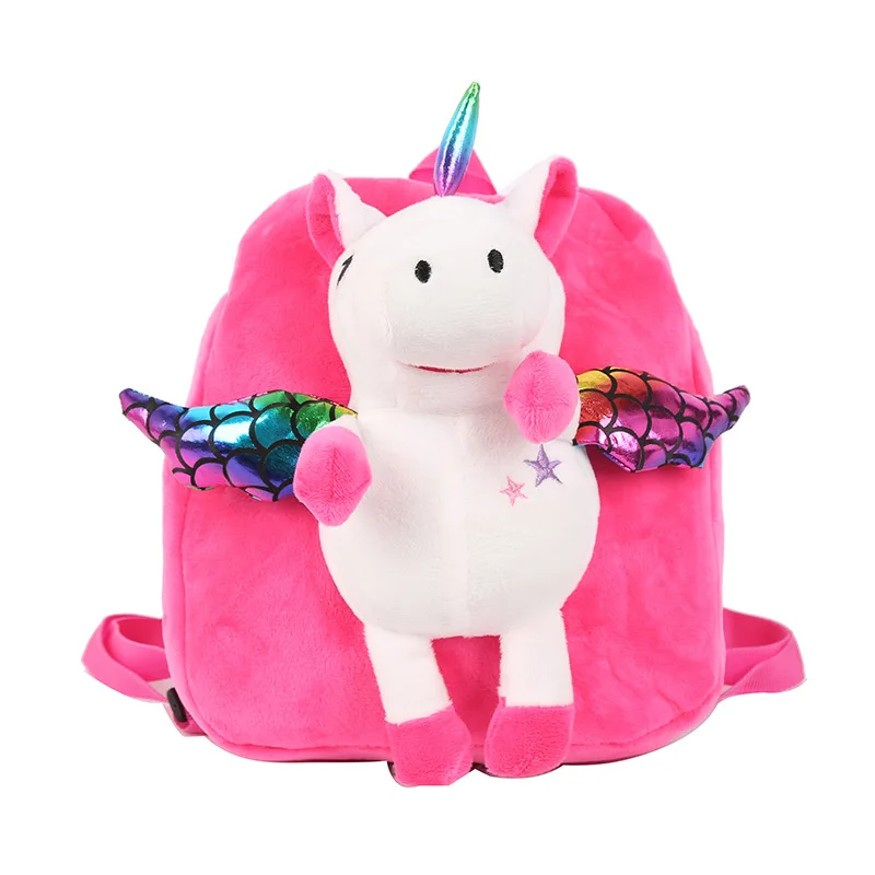 Милый 3D единорог девушки Плюшевый Рюкзак-игрушка мини школьные сумки детские подарки детский сад девочка студенческие сумки прекрасный Mochila - Цвет: as picture