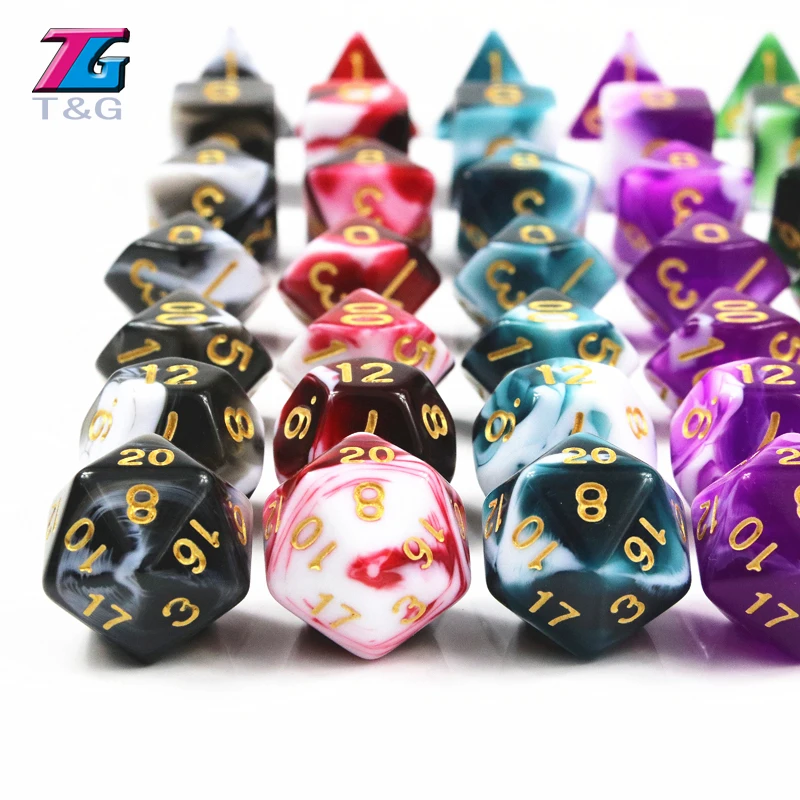 Прозрачный Бирюзовый Белый цвет кости D4 D20 для d & настольной игры|colored dice|dice colorwhite
