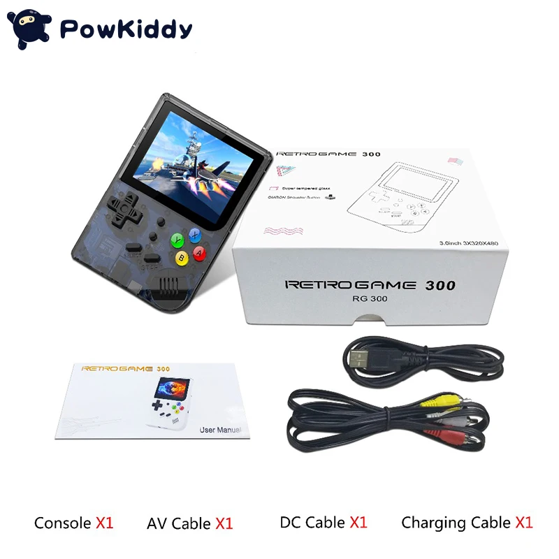 Powkiddy Новые 3 дюймов ips Экран чехол для телефона в виде ретро-игровой 300 Тони Системы видео игры RG 300 16G PS1 64 бит Портативный портативная игровая консоль RG300