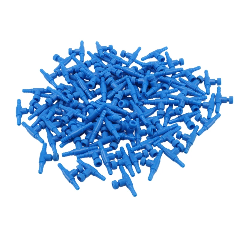 Promotion! 100Pcs Blue Plastic 2 Way Aquarium Fish Tank Air Pump Control Valve for 4mm Pipe | Дом и сад