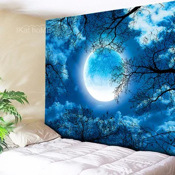 

Moon Tapestry Wall Hanging Hippie Witchcraft Tapiz Psychedelic Farmhouse Decor Tenture Trippy Tapisserie Beach Bohemian Custom