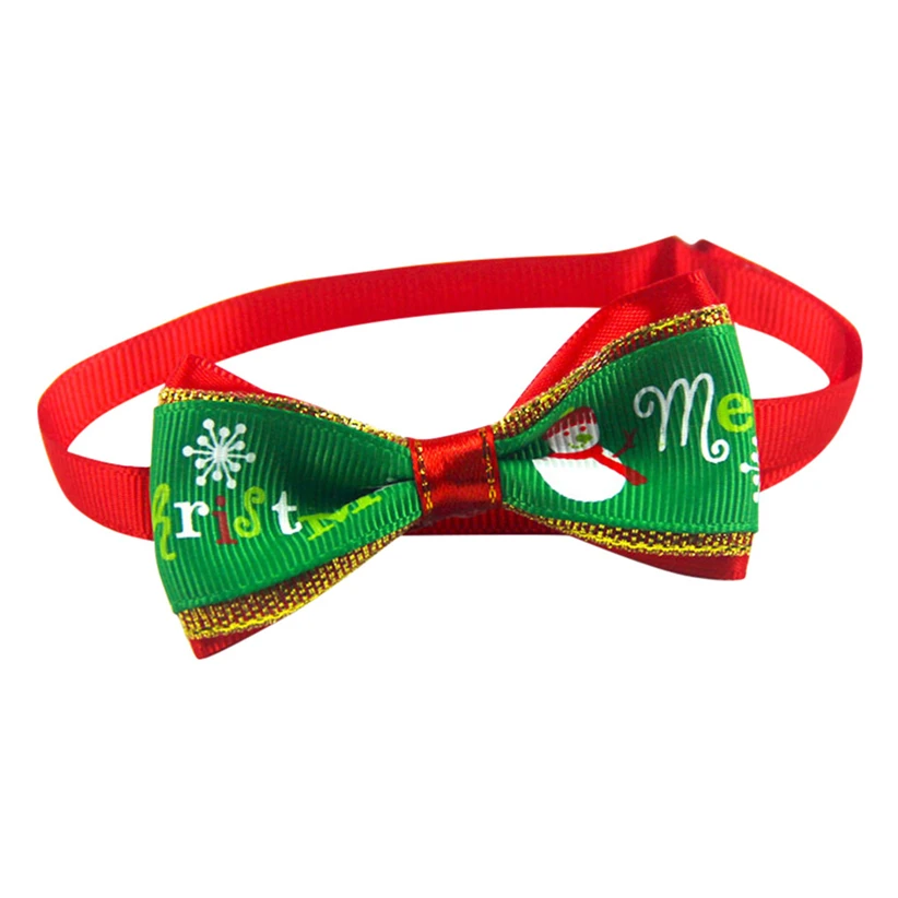 Transer 10pcs/lot Adjustable Christmas Pet Dog Bowties Cat Neck Ties Holidays Bow Tie Collar Groomings Pet Products 9107