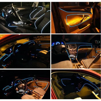 

LED 8M Car Interior Ambient Light RGB W/ Cigar Lighter APP Fiber Optic Neon Lamp RGB Colors With Multiple Modes For You To Choos