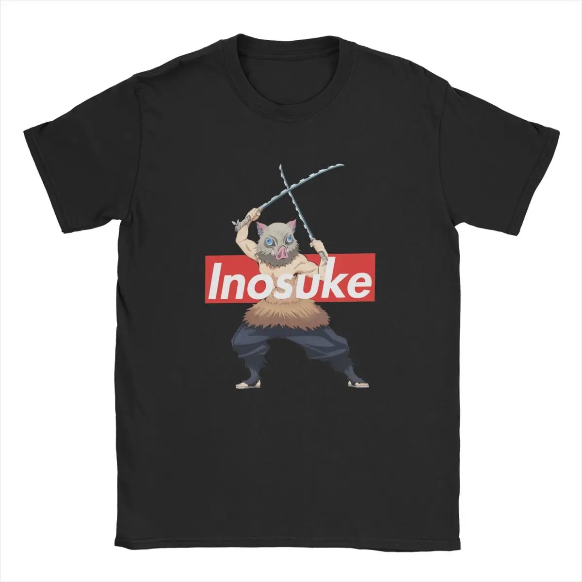 

Tyburn Inosuke Hashibira Kimetsu No Yaiba Anime Men T Shirt Demon Slayer Anime Awesome Tees Short Sleeve T-Shirt Plus Size