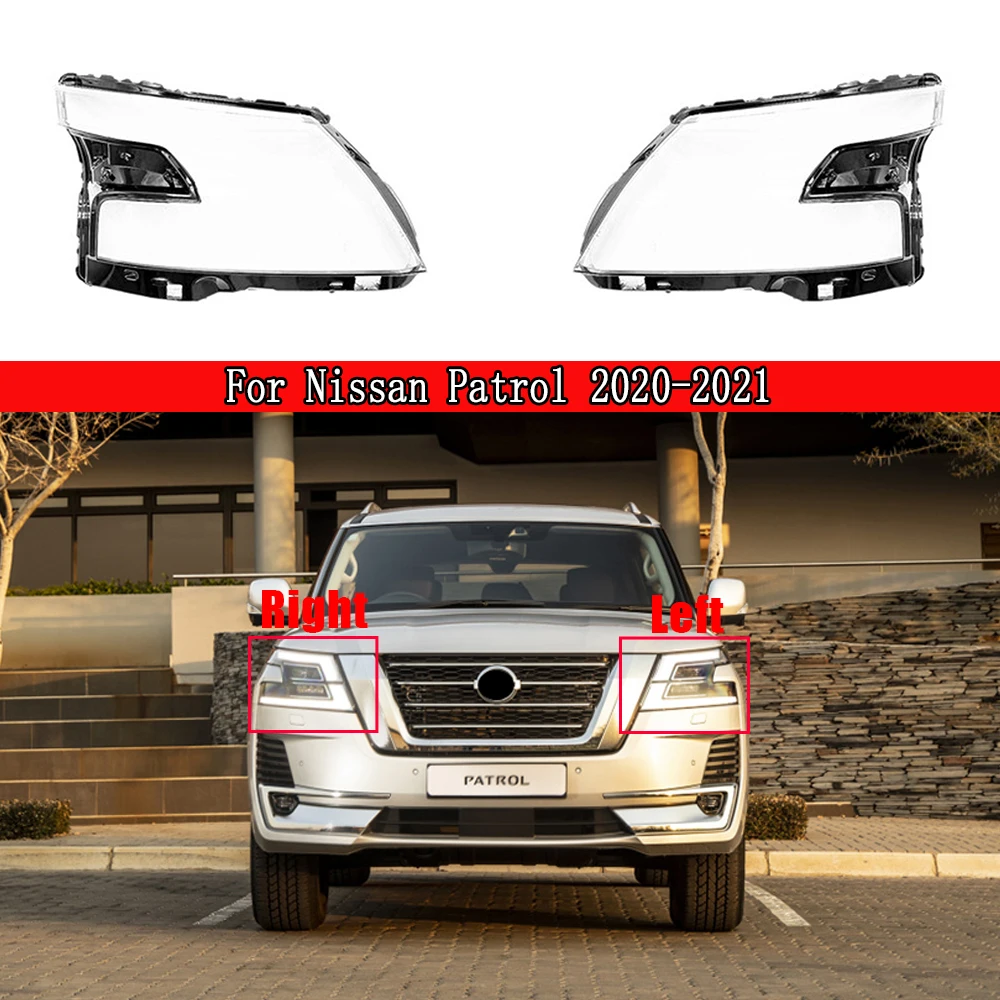 Car Headlight Cover Lens Glass Shell Front Headlamp Transparent Lampshade Auto Light Lamp For Nissan Patrol 2020 2021
