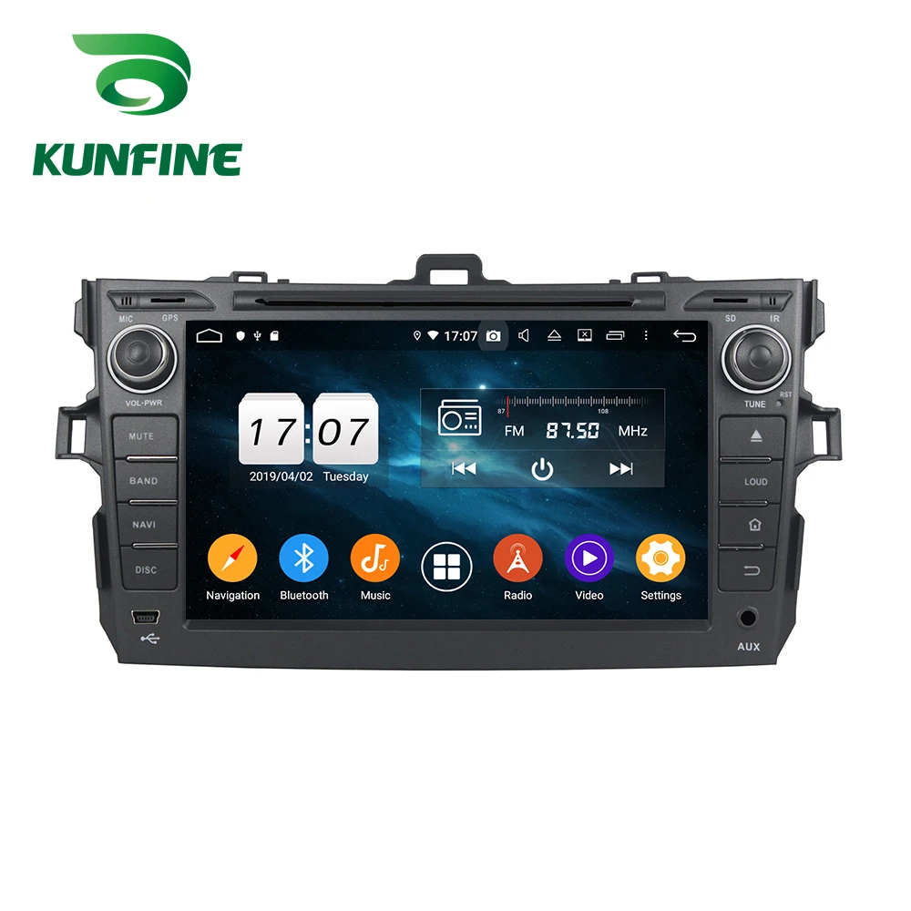 Perfect Android 9.0 Octa Core 4GB RAM 64GB ROM Car DVD GPS Navigation Multimedia Player Car Stereo for Toyota Corolla 2006 -2011 Radio 1