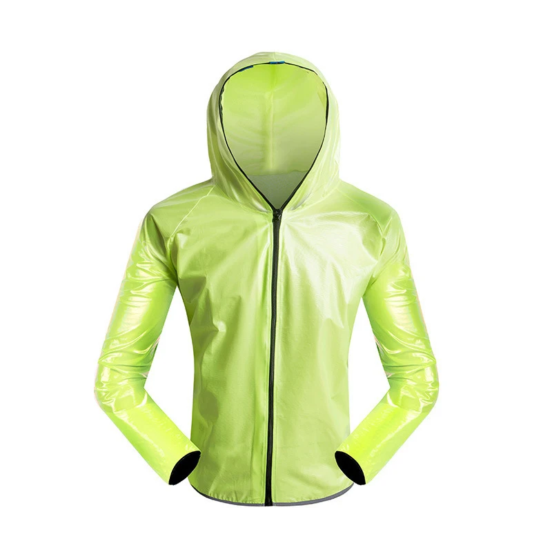 Водонепроницаемая ветрозащитная ПВХ дышащая велосипедная куртка для спорта на открытом воздухе дождевик куртки для велоспорта пончо для велоспорта скалолазания - Цвет: Green Jacket