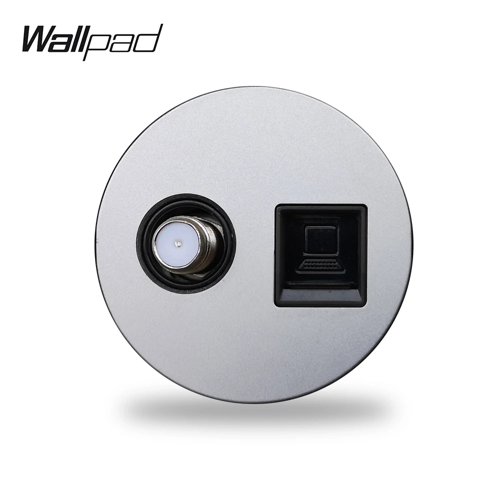 Wallpad L6 4 цвета спутниковая розетка для телевидения CAT6 RJ45 Интернет компьютерная розетка для передачи данных модульная DIY комбинация - Тип: Grey