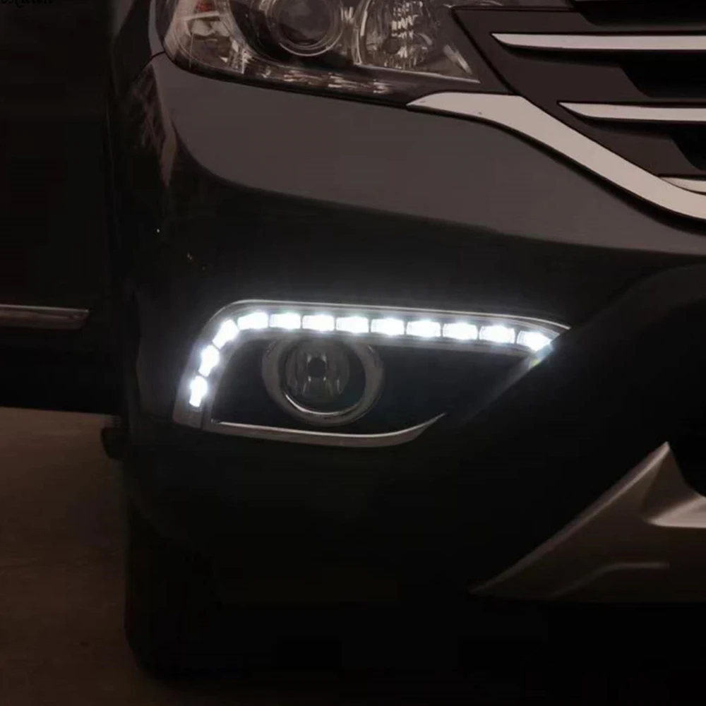 CSCSNL 1 пара DRL Вождения освещают светильник LED DRL с поворотник для Хонда сrv CR-V 2012 2013 противотуманная фара реле Дневной светильник