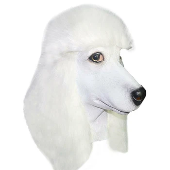 

Realistic Latex Poodle Dog Mask Masquerade Party Fancy Dress Animal Costume White