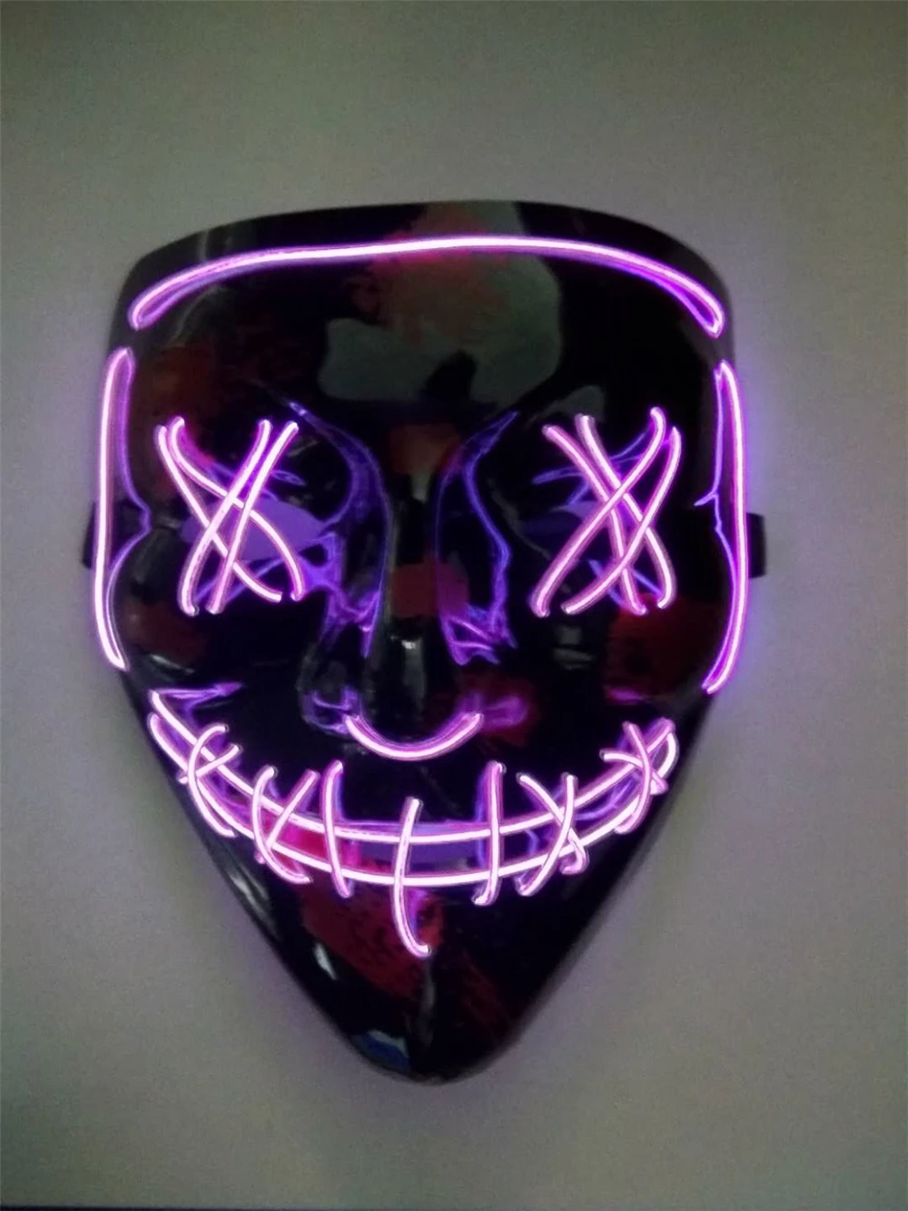 Светодиодный маска на Хэллоуин, вечерние маскарадные маски, неоновая маска, светильник светится в темноте, маска, светящаяся маска, Рождественская маска для лица