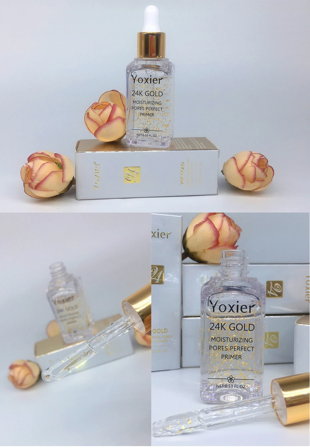 Сыворотка Yoxier Cherry Blossoms+ 24k Gold Сыворотка против старения увлажняющая поры идеальное отбеливание Уход за кожей купите 2 получите 1 бесплатный подарок