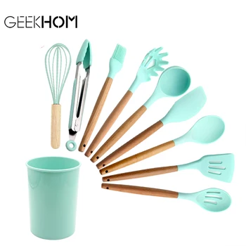 

Silicone Kitchenware Cooking Utensils Heat Resistant Kitchen Non-Stick Cooking Utensils Kitchen Baking Tools with Storage Box