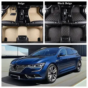 

Car Floor Mats Leather Foot Mats for Renault Talisman Logan Fluence Scenic Captur Espace Leather Auto Carpet Cover Car Floor Mat