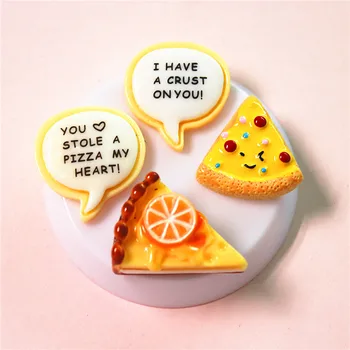 

10pcs Cute Resin Word Banner Pizza Simulation Food Art Supply Flatback Cabochon DIY Home Decoration Phone Case Scrapbook