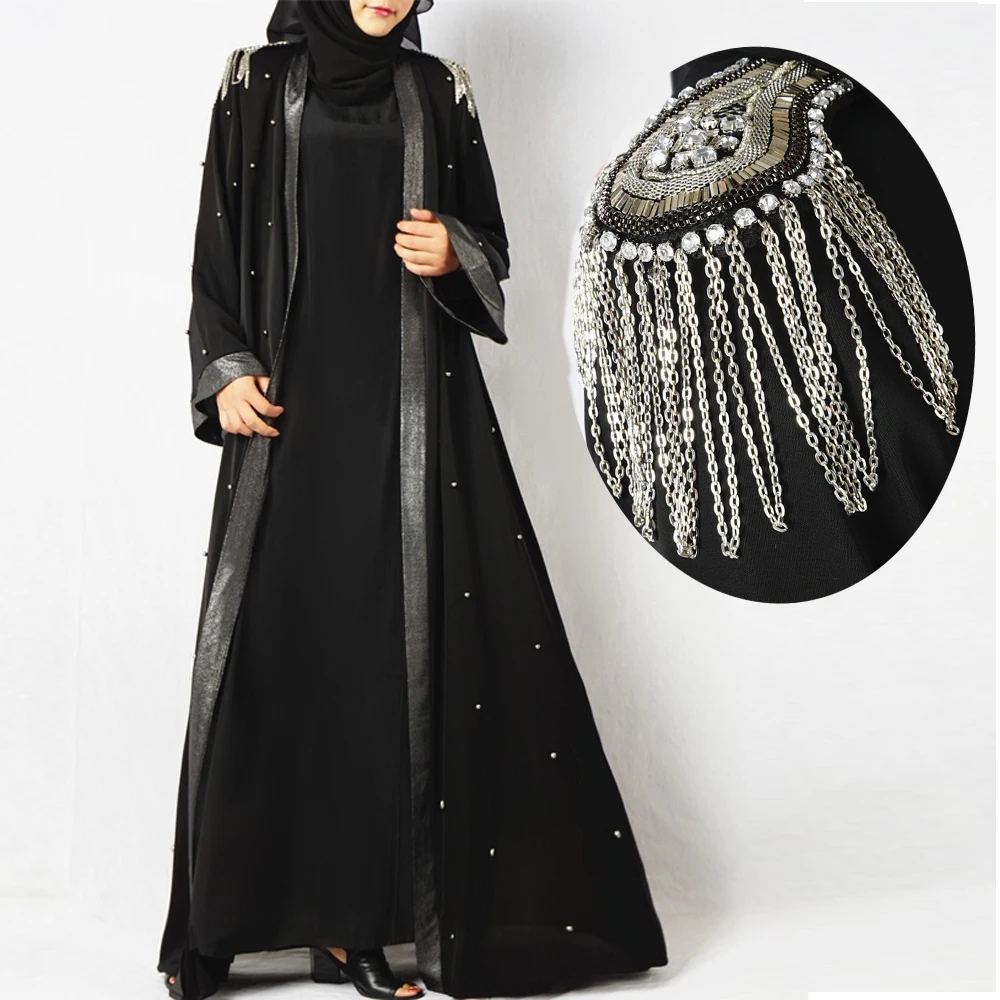 Роскошное Рамадан Abaya Дубай открытый кимоно Jilbab Kaftan женское платье женская