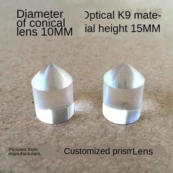

90-Degree Cone Lens Diameter 10MM Height 15MM Optical Experimental Apparatus Made Optical Prism Lens