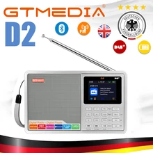 GTMEDIA D2 2,4 дюймов Bluetooth на батарейках портативный радио многодиапазонный ЖК-дисплей стерео Поддержка FM ежедневная запись на TF карту