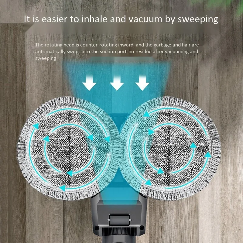 Elektrischer Nass-Trocken-Wischkopf, austauschbare Teile mit Wassertank, Wischkopf, Wischpads, Wasserbecher_voghion.com