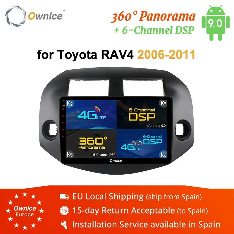Ownice K3 K5 K6 Android 9.0 Octa Core 360 Panorama DSP 4G Car Radio Player Stereo GPS For TOYOTA RAV4 2007 2008 2009 2010 2011