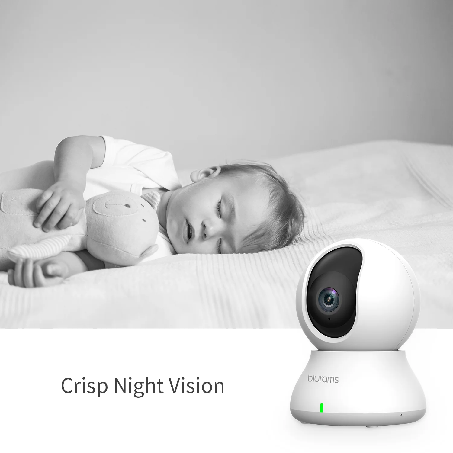 blurams Dome Security Camera 1080p Wifi PTZ IP Surveillance System with Smart Motion/Sound/Person Detection Two-Way Audio Night