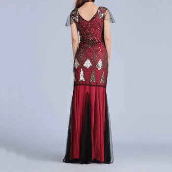 

Summer 2019 Sequined Mash Celebrity Beading Dress Sexy Women Luxury Short V Neck Night Club Body con Party Dresses Wholesale