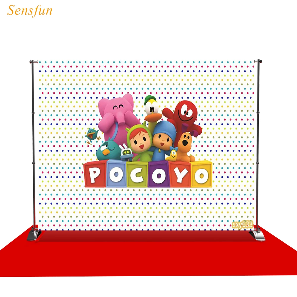 

Sensfun photography backdrop polka dots cartoon pocoy birthday prop fabric photography backdrop photocall photobooth