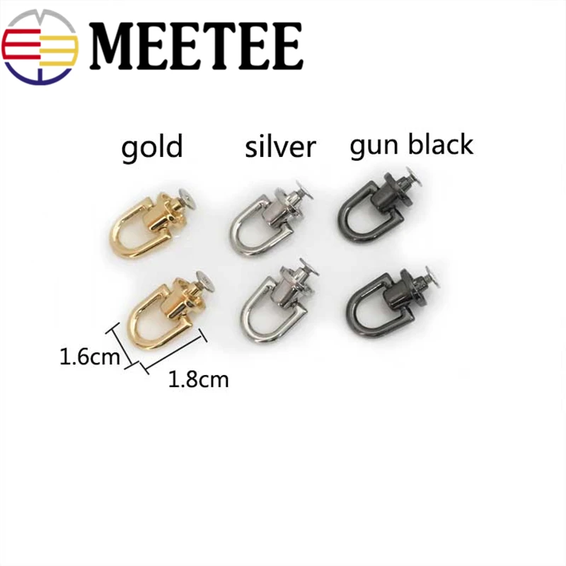 4 шт. металлический зажим Meetee для сумки подвесные боковые крючки пряжки винтовые