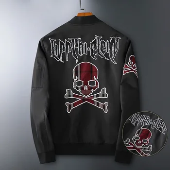 

MEN'S Jacket Ozhouzhan Men'S Wear ou huo 2020 Autumn Jacquard Horse Embroidered Baseball Collar Casual Windbreaker Coat Male Fas