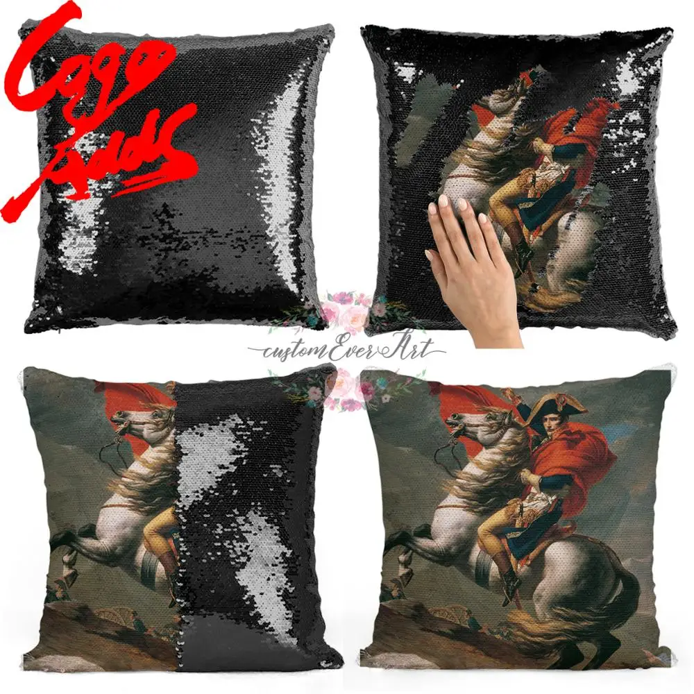 

Napoleon Bonaparte sequin pillow | sequin Pillowcase | Two color pillow | gift for her | gift for him | pillow | magic pillow