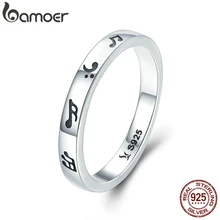 BAMOER, Новое поступление, натуральная 925 пробы, серебро, романтические нотки, кольца на палец для женщин, ювелирные изделия из стерлингового серебра S925 SCR199