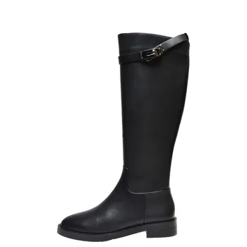 

Boots Heels Platform Woman Over Knee Winter Boot Womens Black Faux Suede Leather Shoes Thigh High Boots Lady Snow Fur Shoe
