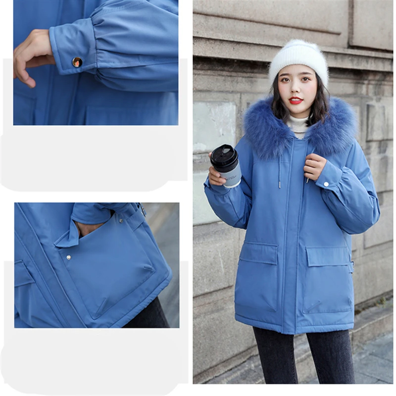 Faux fur jacket female winter parka coat plus velvet thick winter warm loose pie to overcome new cotton tide thickened