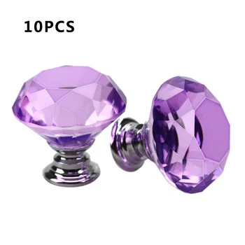 

10pcs 30mm Diamond Shape Design Crystal Glass Knobs Cupboard Pulls Drawer Knobs Kitchen Cabinet Handles Furniture Handle Hardwar