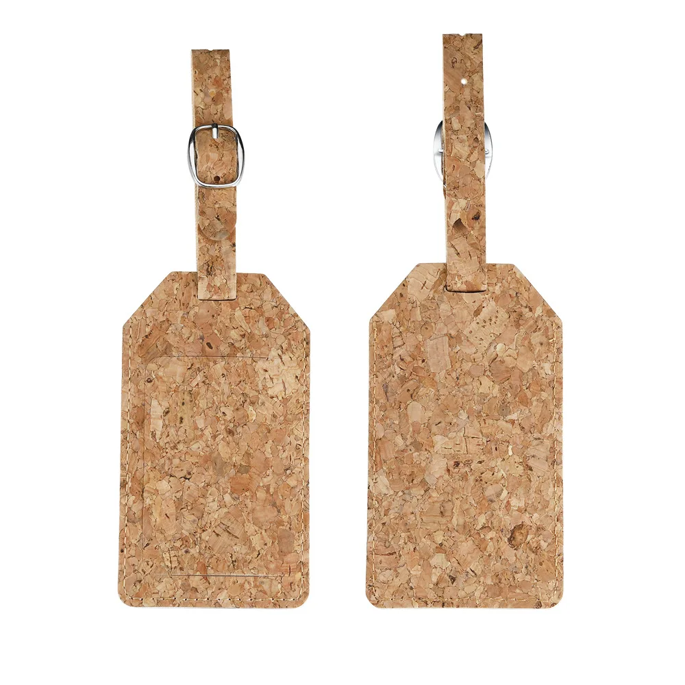 

Cork Luggage Tag Boarding Hanging Tag Card Holder Bag Label Custom Consignment Brand Logo